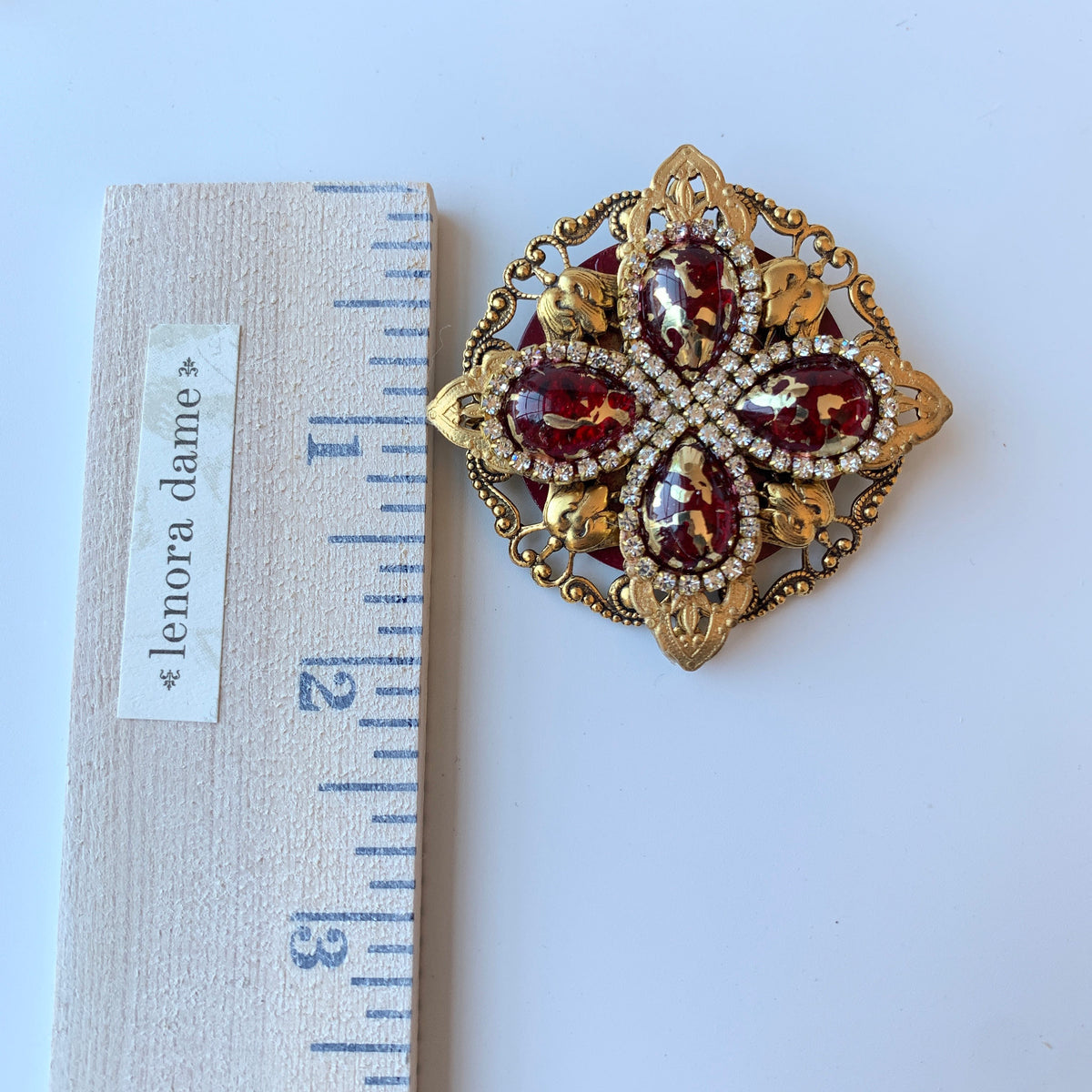 Ruby Slipper Rhinestone Brooch