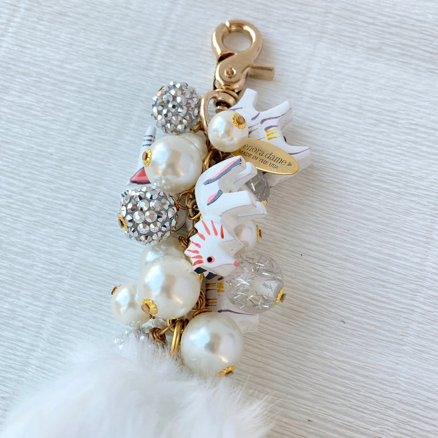 Winter Wonderland Faux Fur Pom Pom Bag Charm