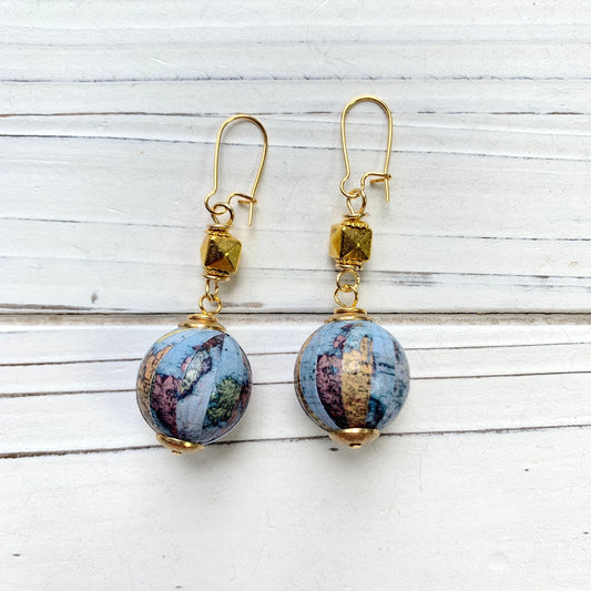 Wanderlust Vintage Map Earrings