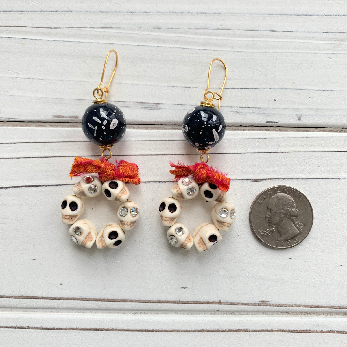 Haunted Halloween Skull Earrings