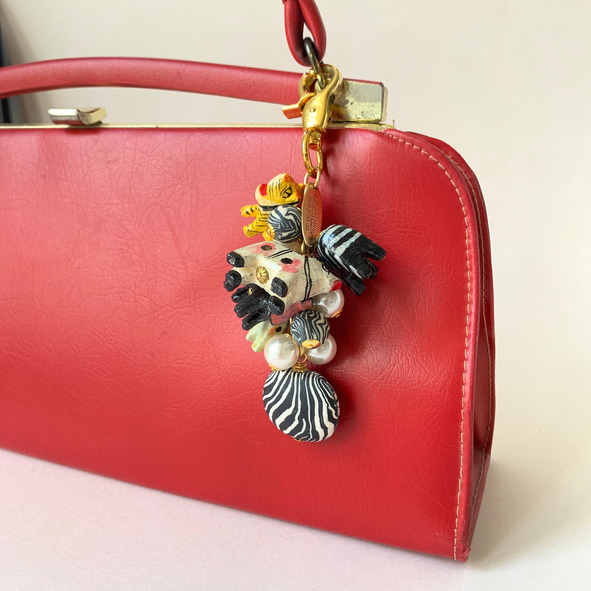 Wood Safari Animal Purse Charm