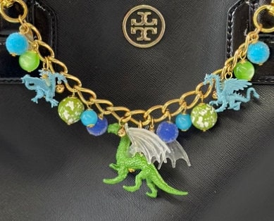 NEW DESIGN! Lenora Dame Dragon Chain Bag Charm