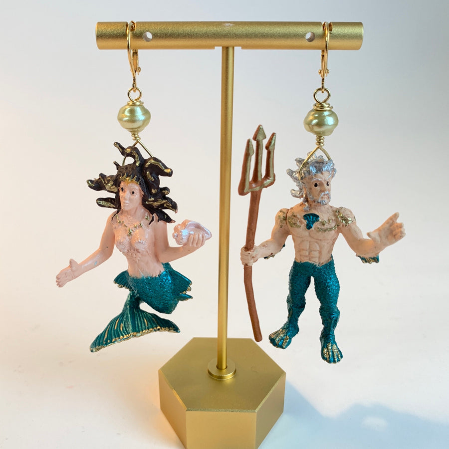 Lenora Dame Mermaid and King Triton Earrings