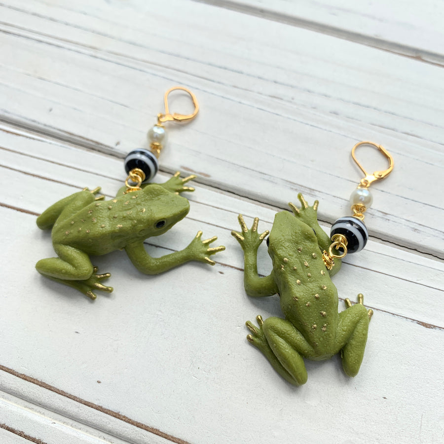 Lenora Dame Gilded Frog Earrings