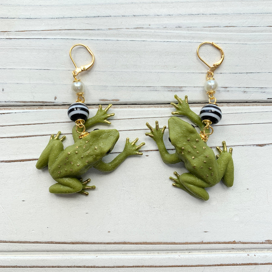 Lenora Dame Gilded Frog Earrings