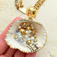 Lenora Dame Clam Seashell Pendant Necklace - One-of-a-Kind