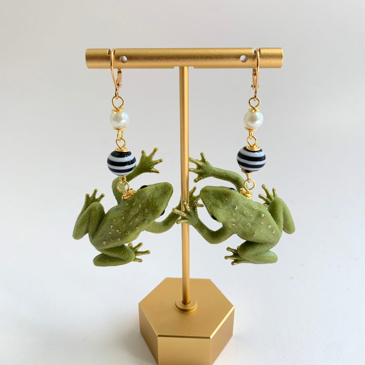 Lenora Dame Gilded Frog Earrings