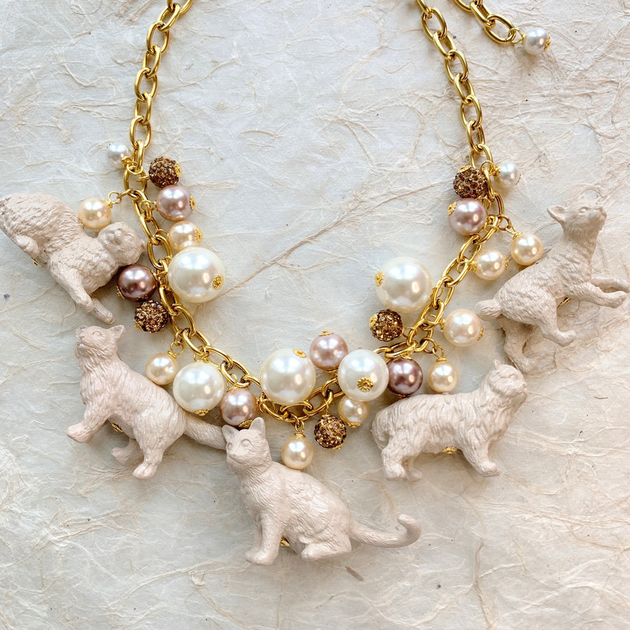 Lenora Dame Pearl Must Love Cats Necklace