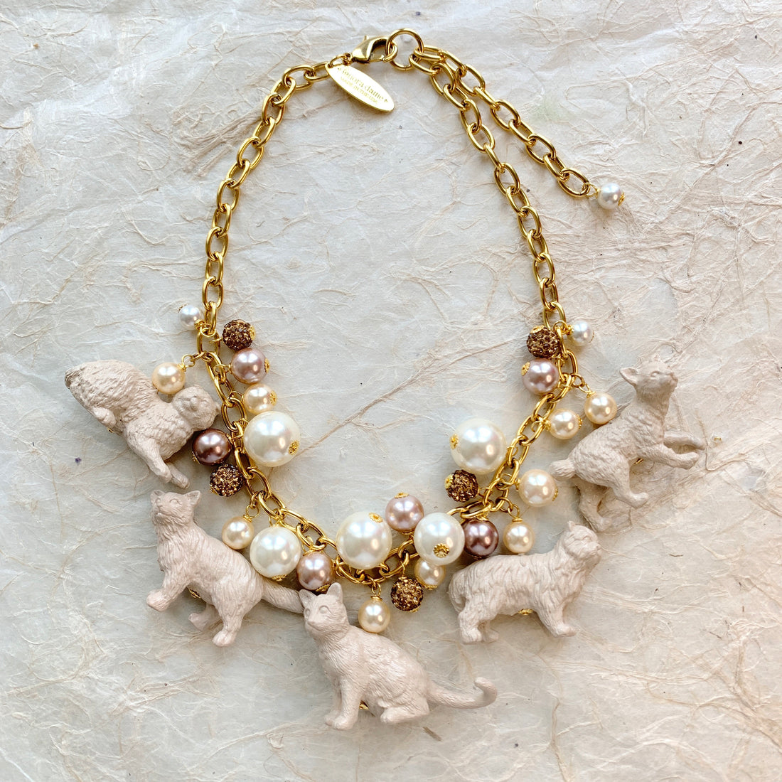 Lenora Dame Pearl Must Love Cats Necklace