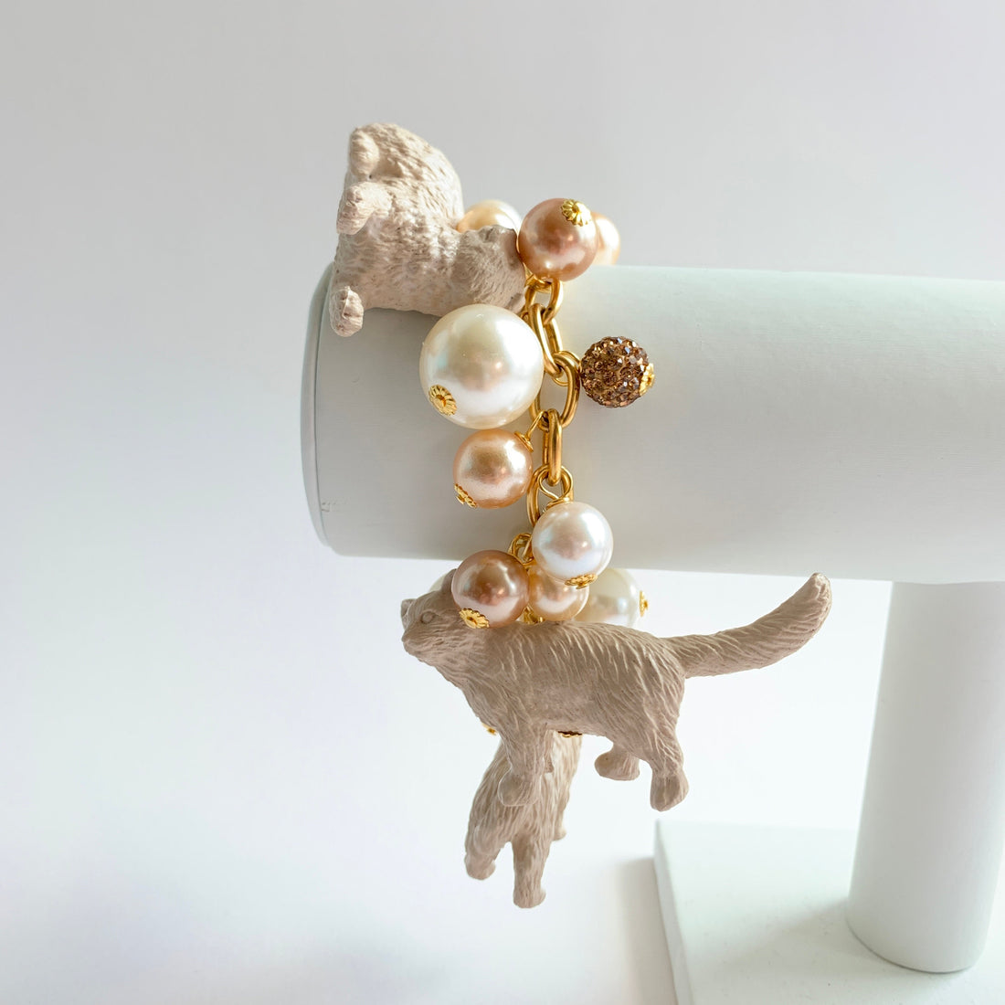 Lenora Dame Pearl Must Love Cats Charm Bracelet