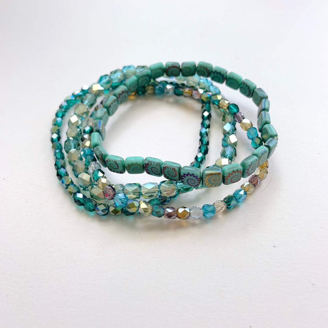 Lenora Dame Ammonite Stretch Bracelet Set