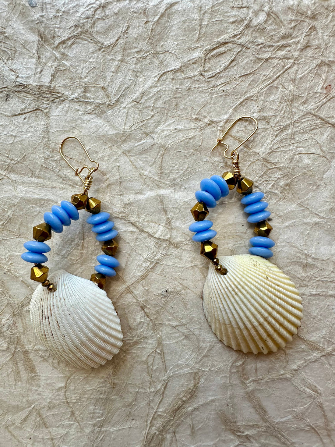 Lenora Dame Seashell Eye Earrings