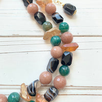 Lenora Dame Earthy Agate Statement Necklace - One-of-a-Kind