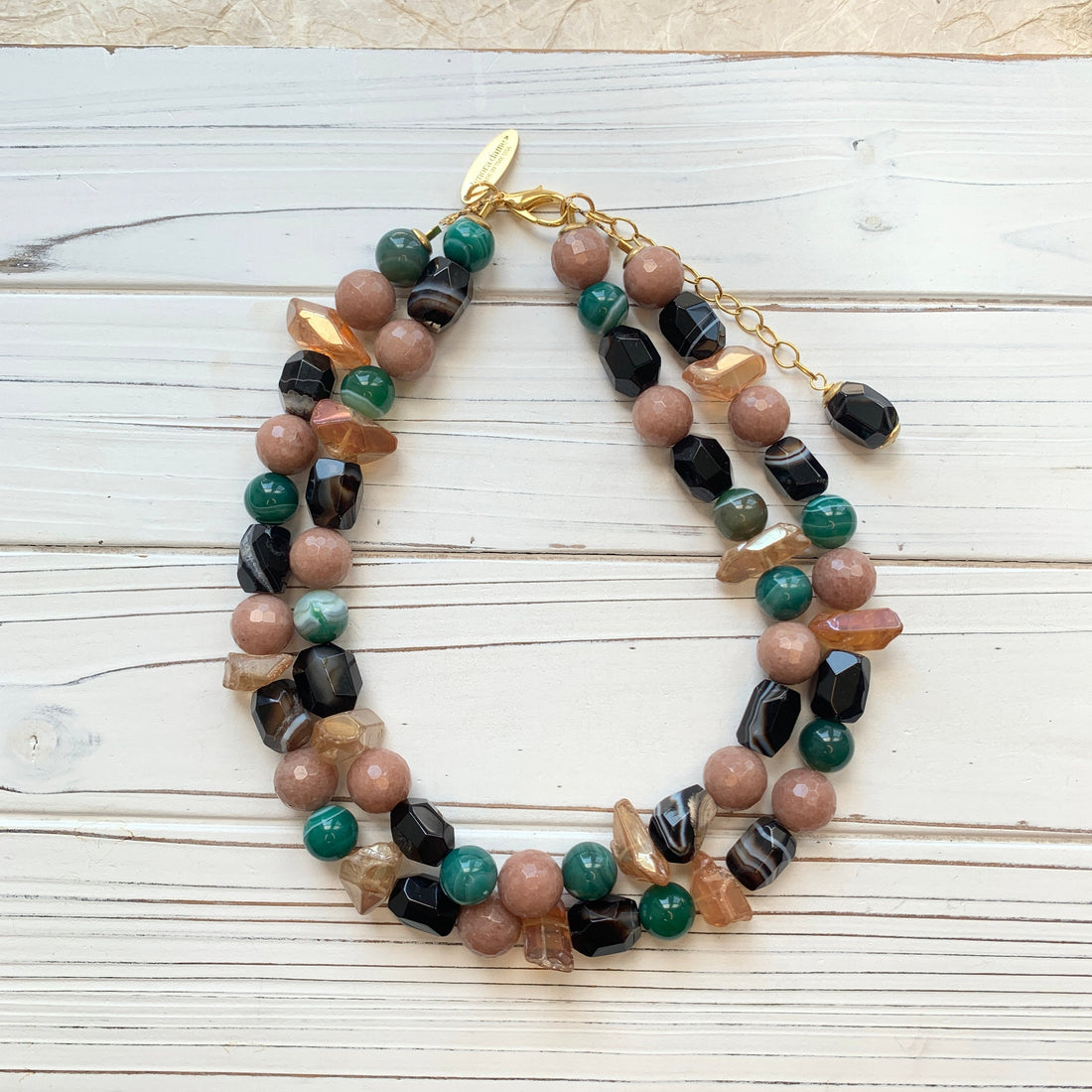 Lenora Dame Earthy Agate Statement Necklace - One-of-a-Kind
