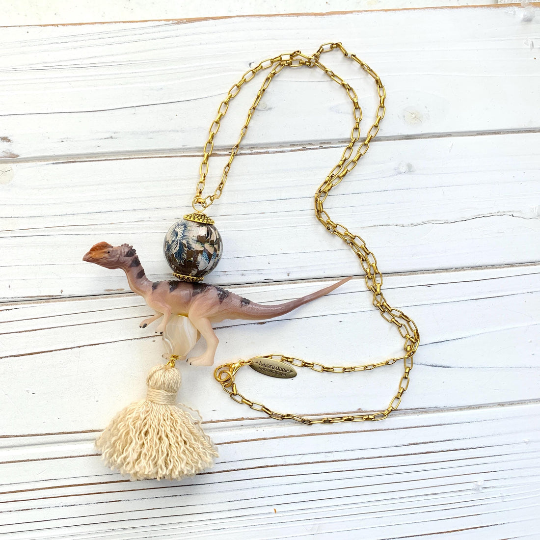 Lenora Dame Dilophosaurus Dinosaur Pendant Necklace - One-of-a-Kind