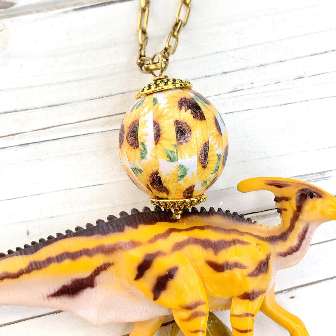 Lenora Dame Parasaurolophus Dinosaur Pendant Necklace - One-of-a-Kind