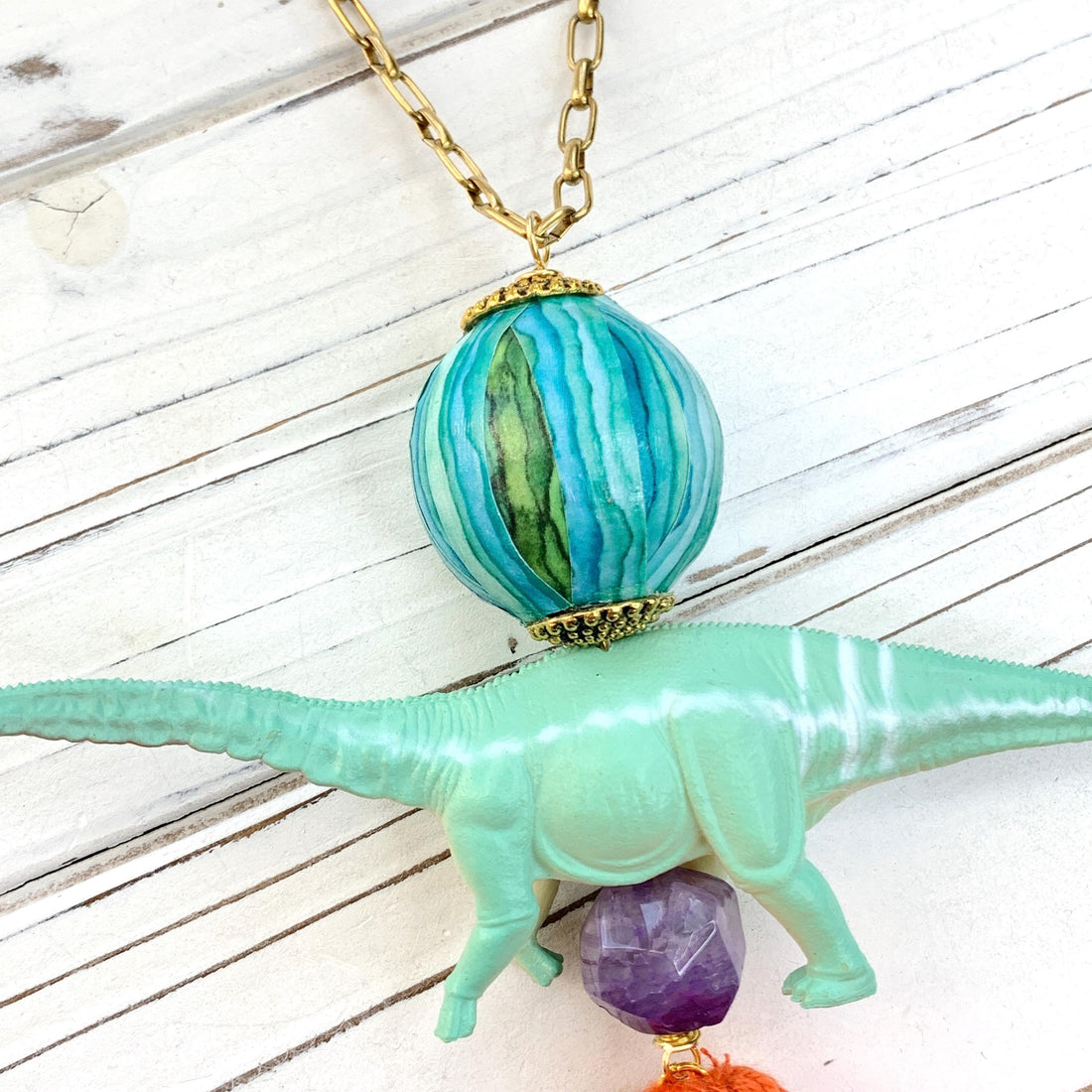 Lenora Dame Brontosaurus Dinosaur Pendant Necklace - One-of-a-Kind