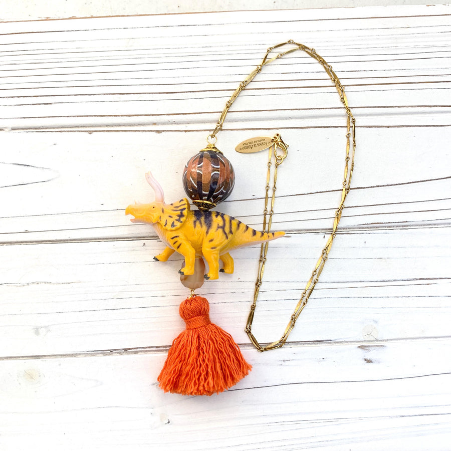 Lenora Dame Triceratops Dinosaur Pendant Necklace - One-of-a-Kind