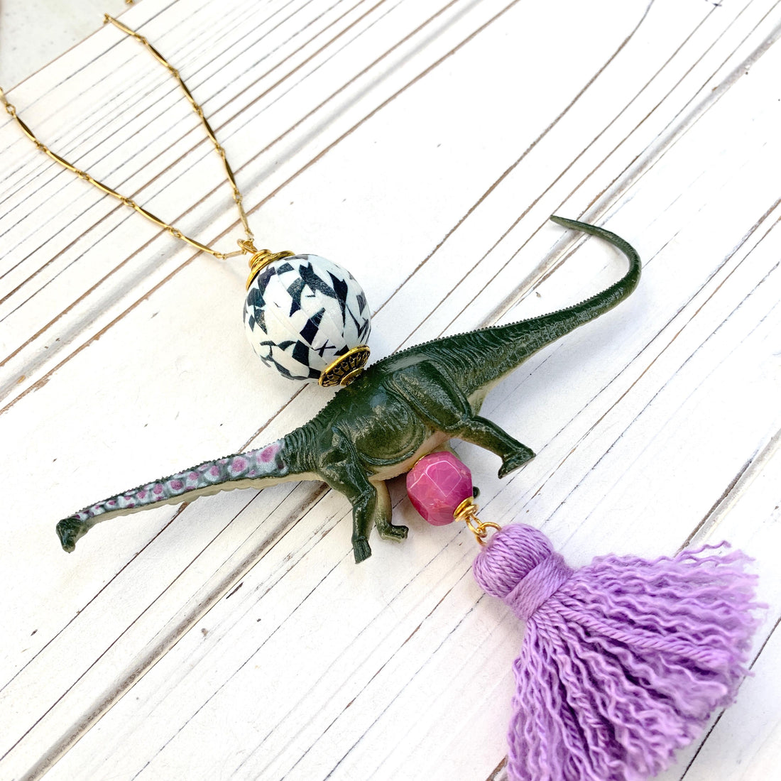 Lenora Dame Brontosaurus Dinosaur Pendant Necklace - One-of-a-Kind