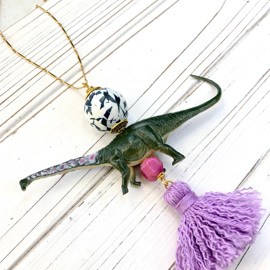 Lenora Dame Brontosaurus Dinosaur Pendant Necklace - One-of-a-Kind