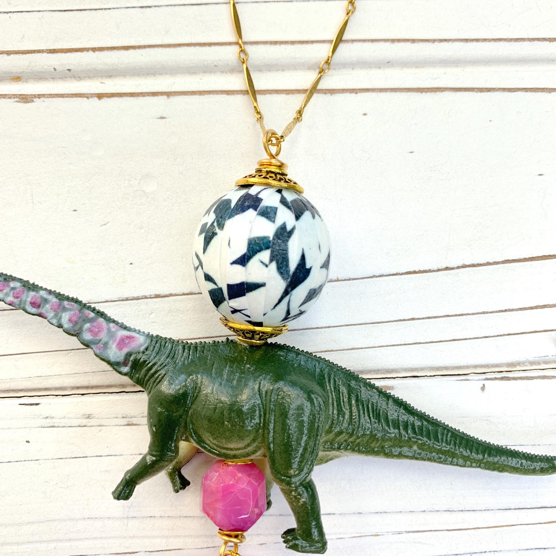 Lenora Dame Brontosaurus Dinosaur Pendant Necklace - One-of-a-Kind