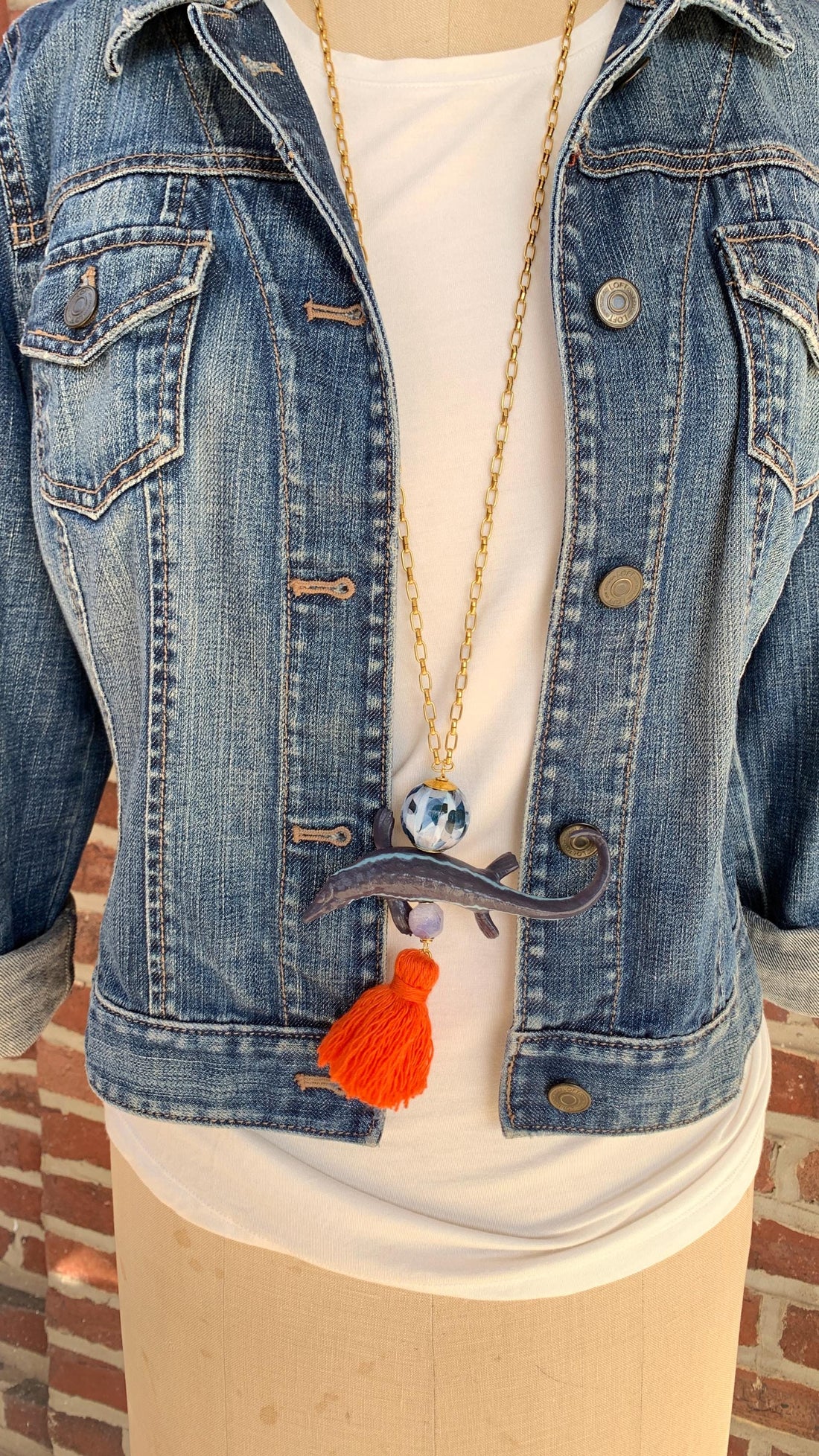 Lenora Dame Mosasaurus Dinosaur Pendant Necklace - One-of-a-Kind