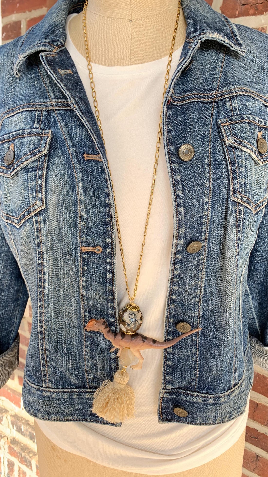 Lenora Dame Dilophosaurus Dinosaur Pendant Necklace - One-of-a-Kind