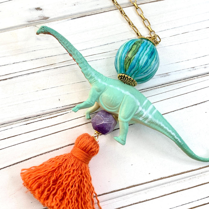 Lenora Dame Brontosaurus Dinosaur Pendant Necklace - One-of-a-Kind
