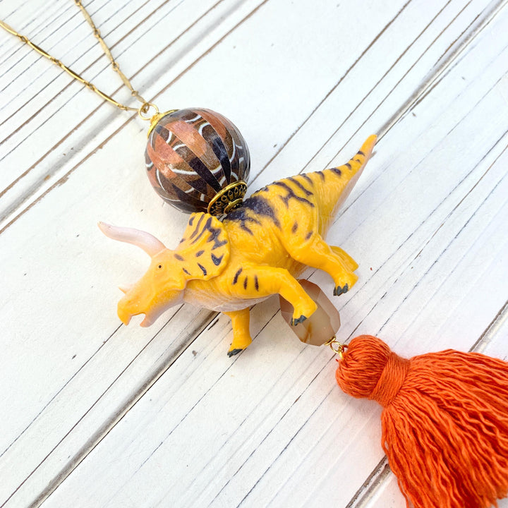 Lenora Dame Triceratops Dinosaur Pendant Necklace - One-of-a-Kind