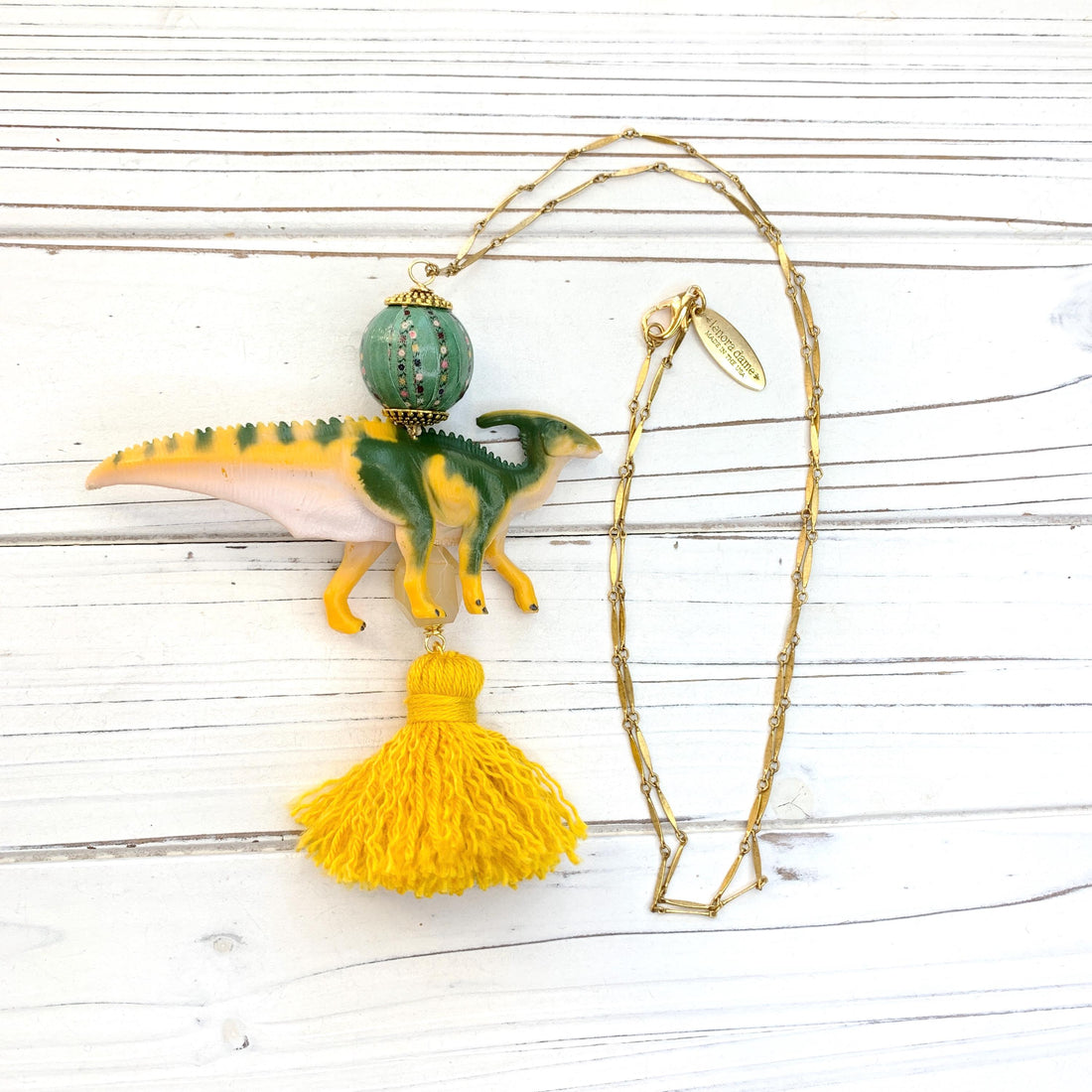Lenora Dame Parasaurolophus Dinosaur Pendant Necklace - One-of-a-Kind