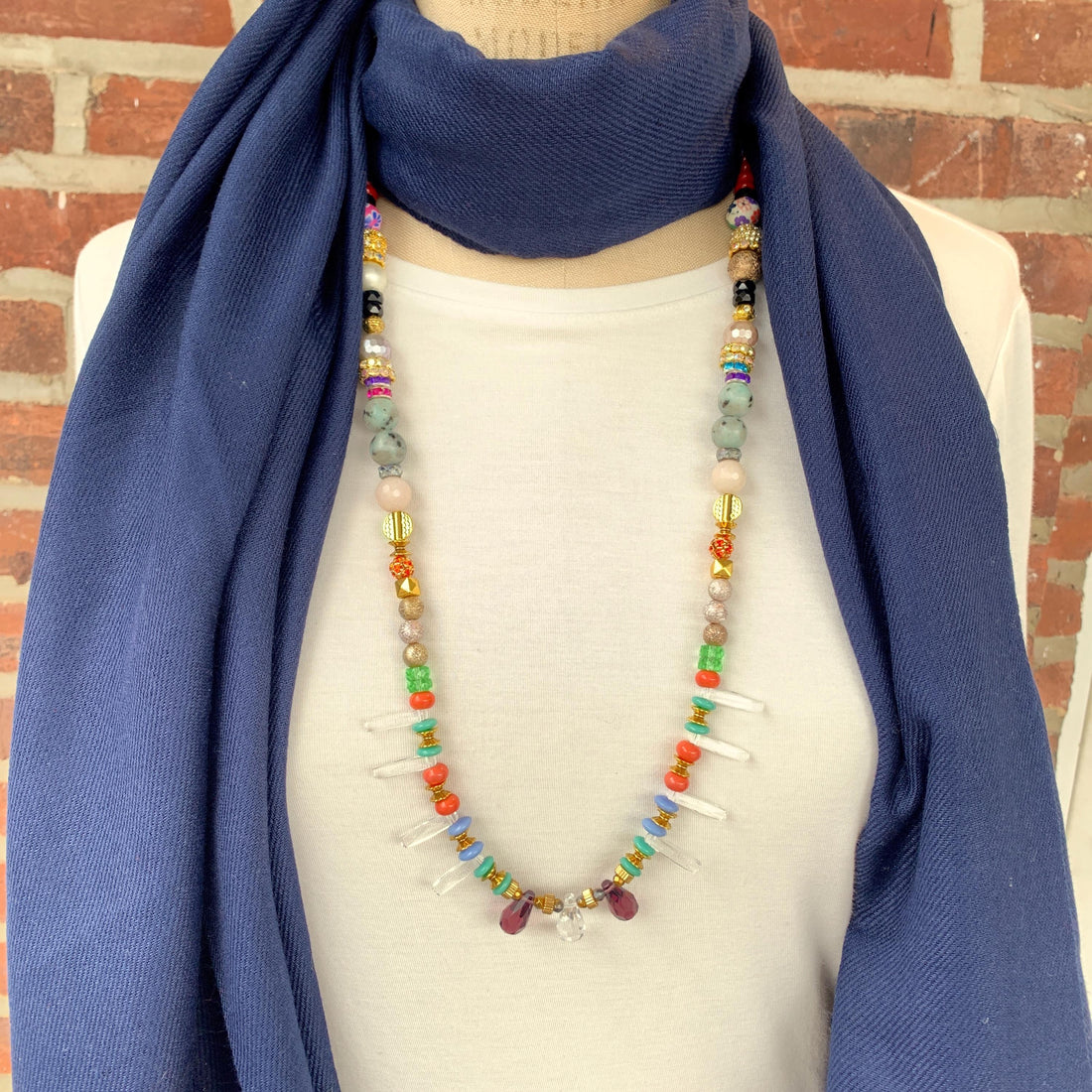 NEW Lenora Dame Long Boho Beaded Necklace - One-of-a-Kind