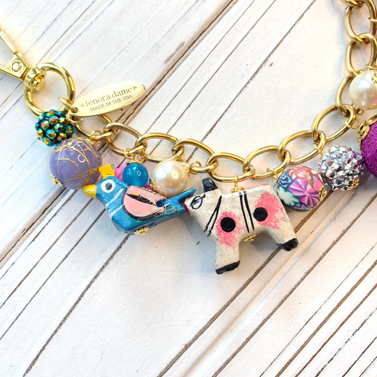 Colorful Animal Beaded Bag Chain