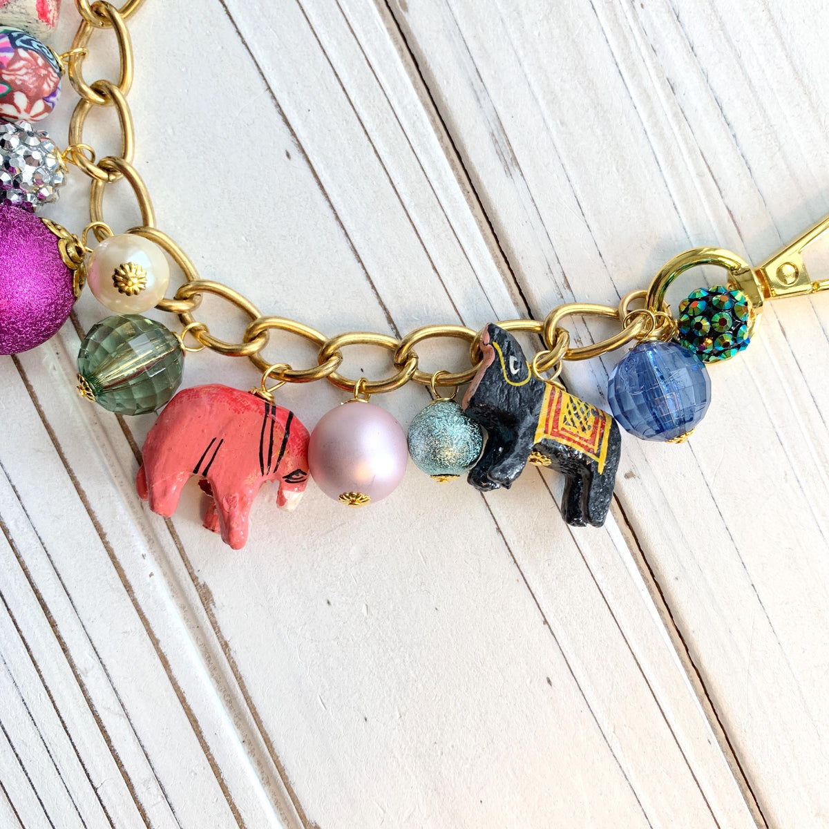 Colorful Animal Beaded Bag Chain