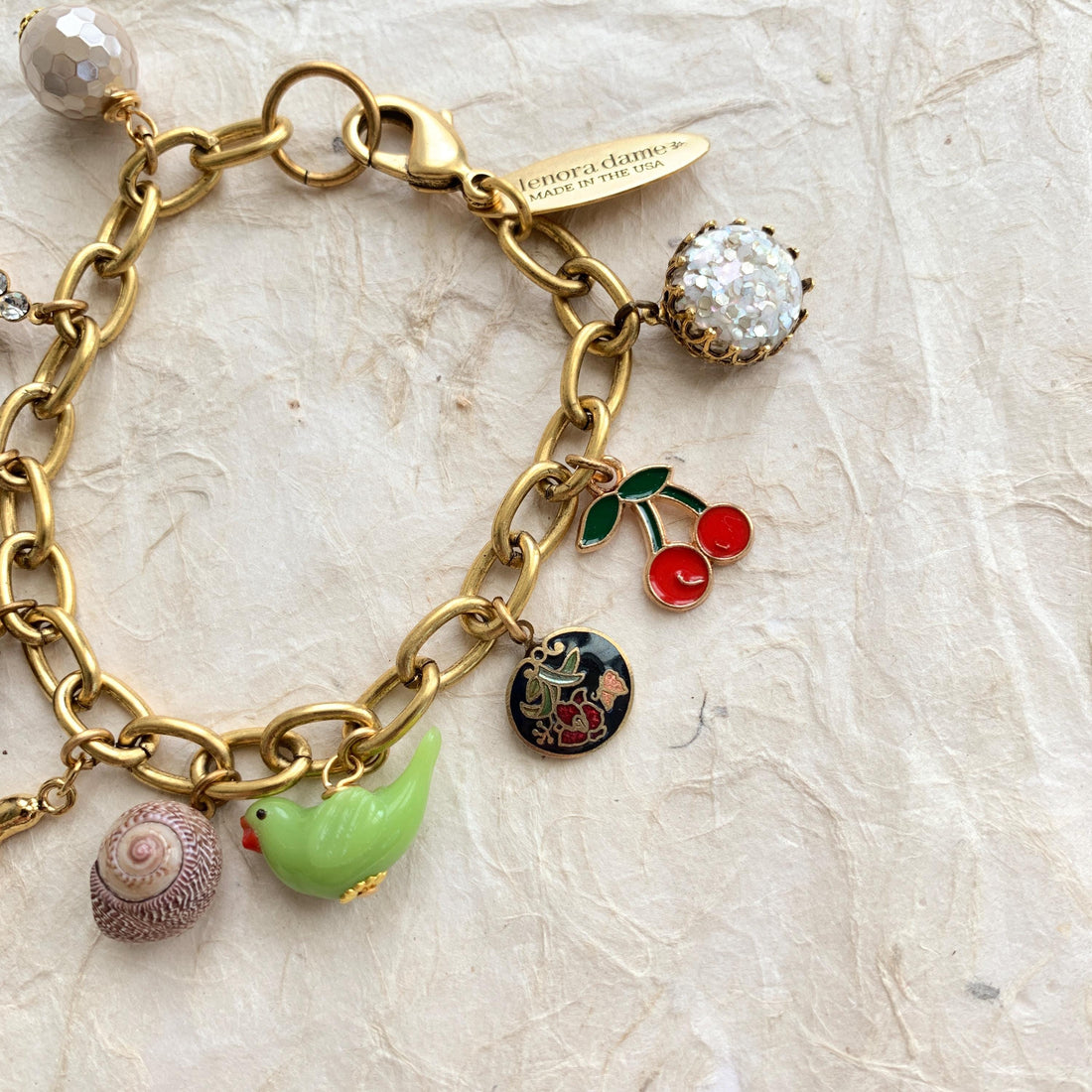 Lenora Dame Italian Horn Vintage Treasures Charm Bracelet - One-of-a-Kind