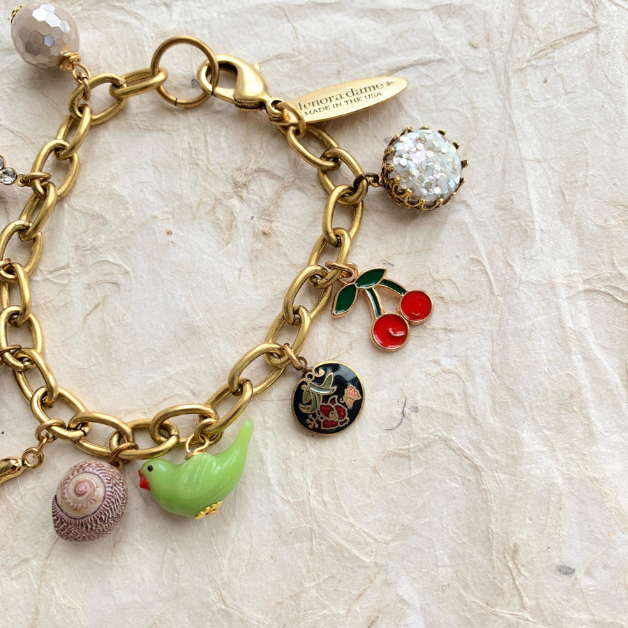 Lenora Dame Italian Horn Vintage Treasures Charm Bracelet - One-of-a-Kind