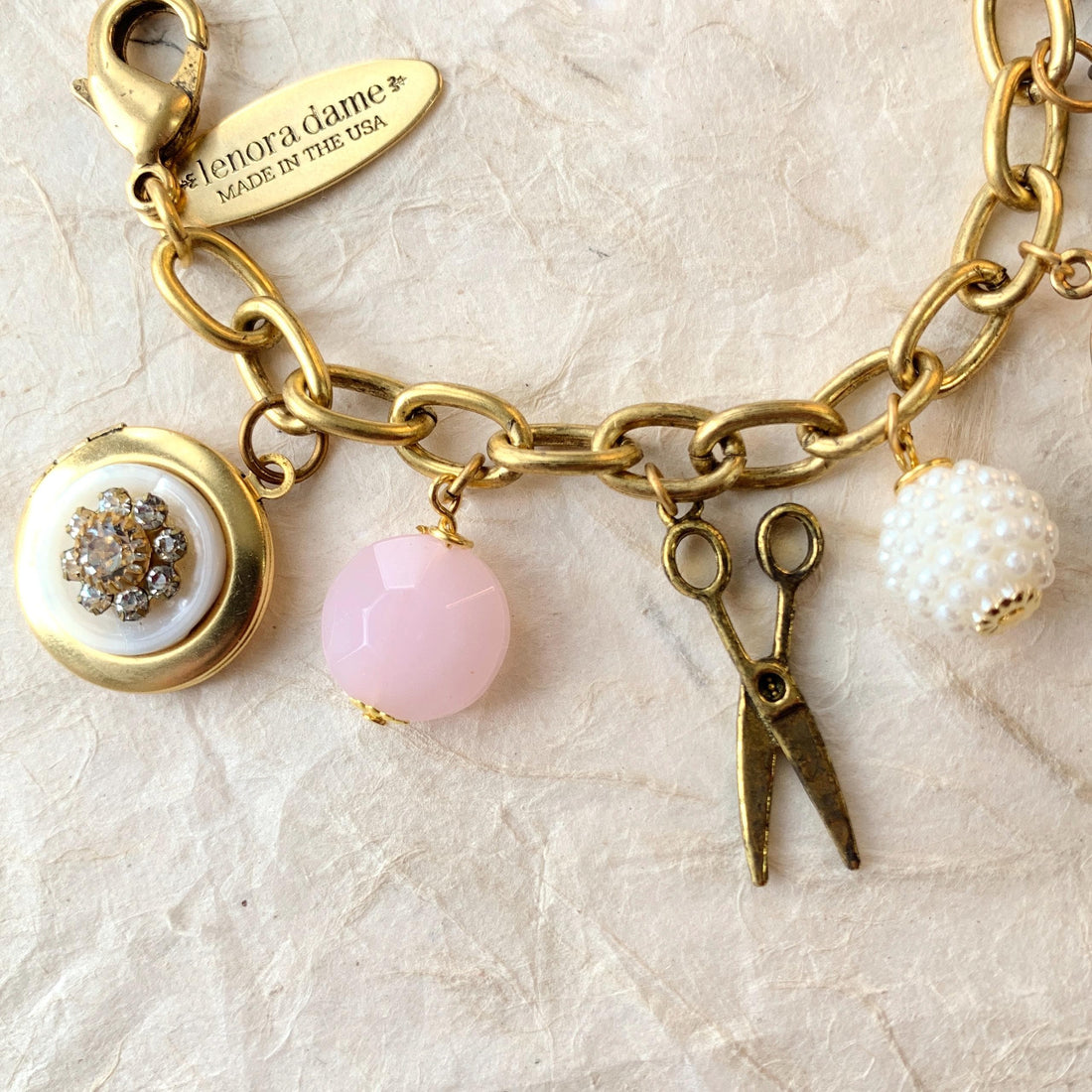 Lenora Dame Scottie Dog Vintage Treasures Charm Bracelet - One-of-a-Kind