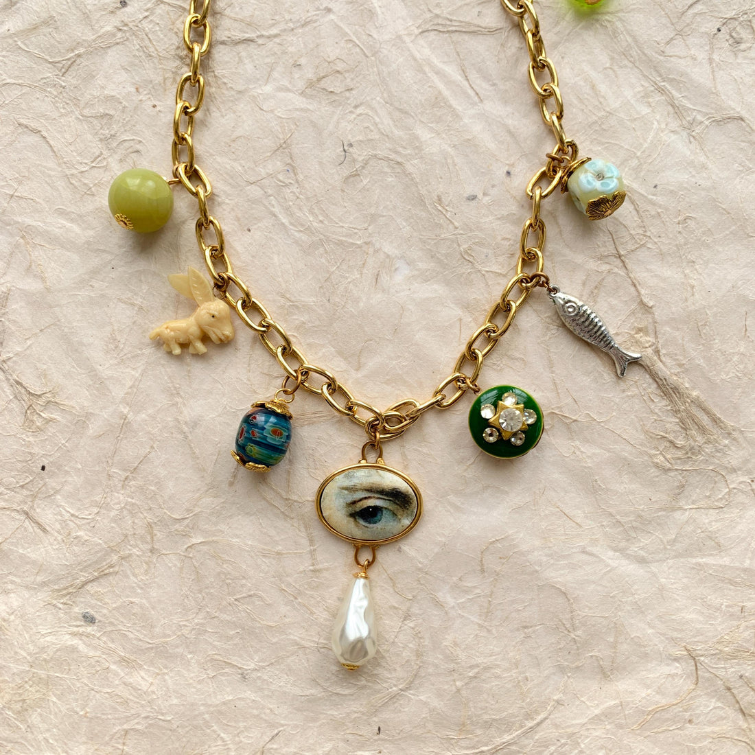 Lenora Dame Eye Spy Vintage Treasures Charm Necklace - One-of-a-Kind