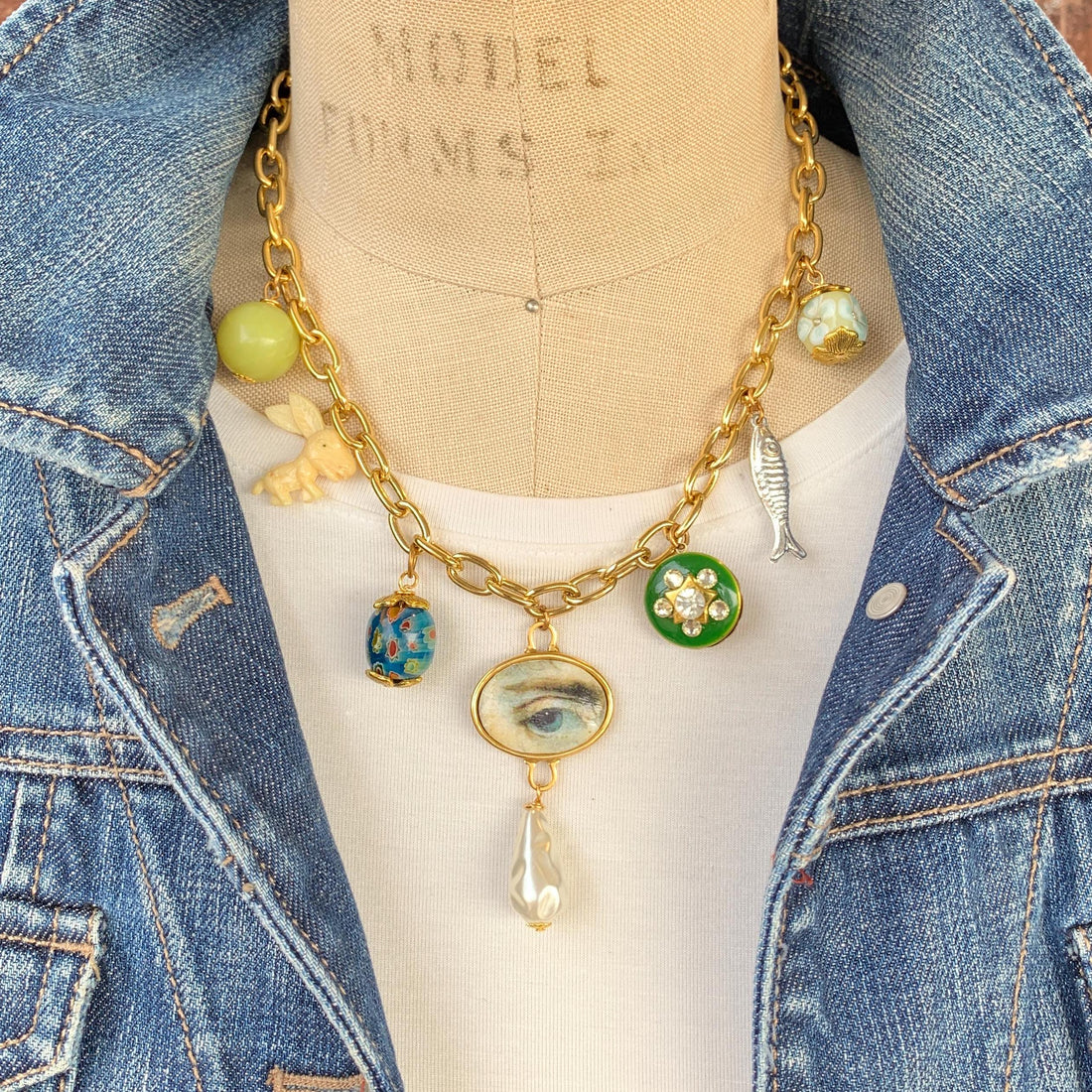 Lenora Dame Eye Spy Vintage Treasures Charm Necklace - One-of-a-Kind
