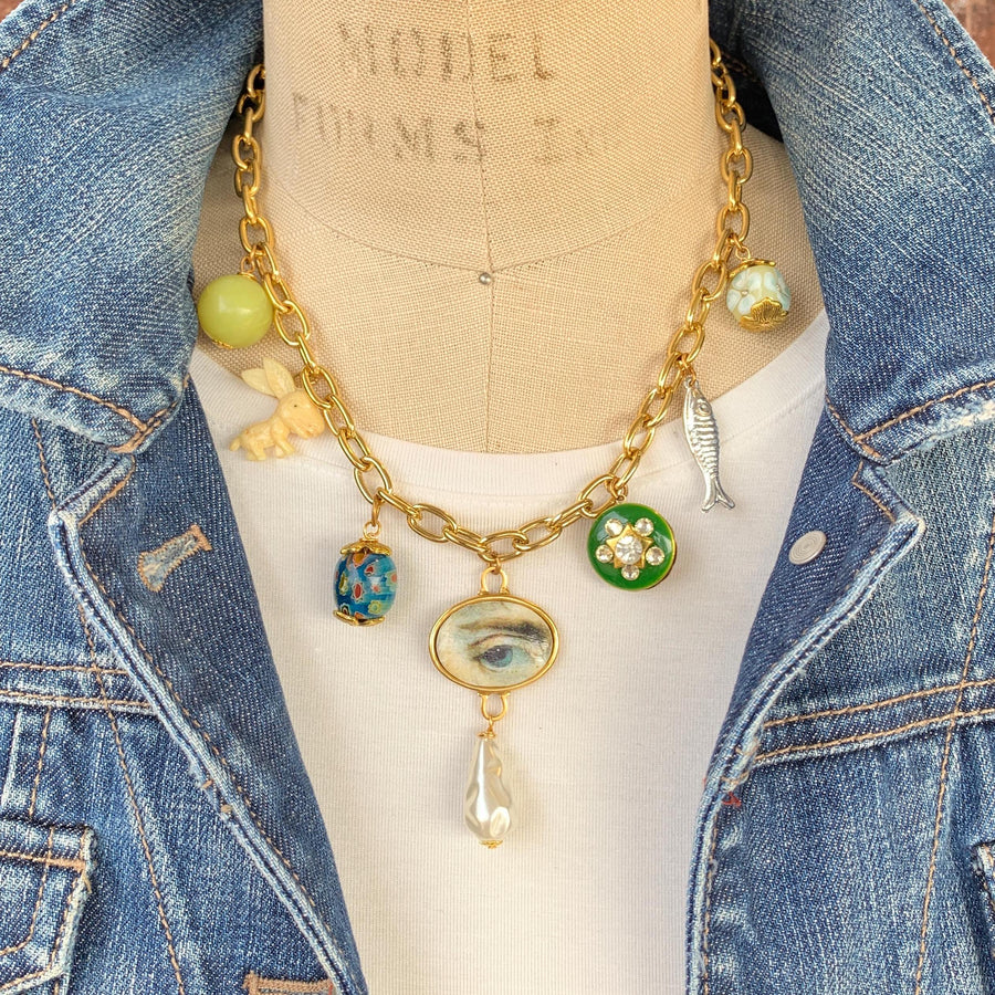 Lenora Dame Eye Spy Vintage Treasures Charm Necklace - One-of-a-Kind