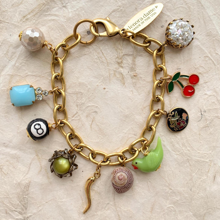 Lenora Dame Italian Horn Vintage Treasures Charm Bracelet - One-of-a-Kind