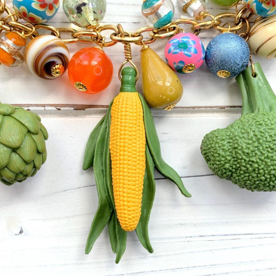 Corn charm necklace for women.