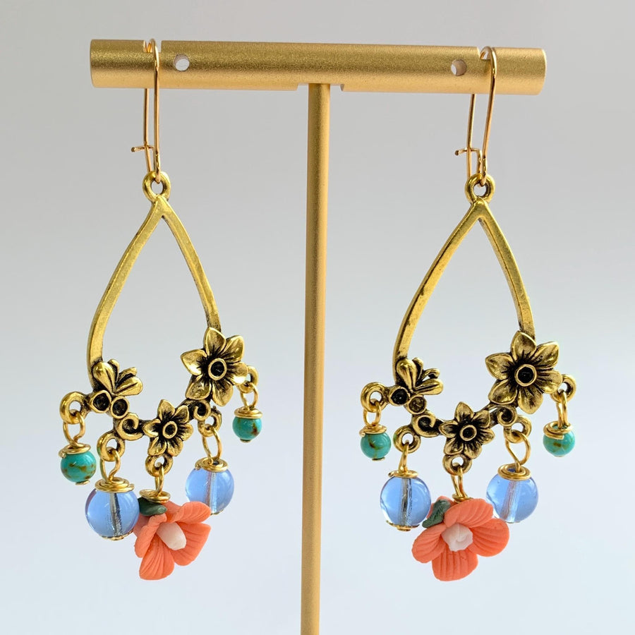 Lenora Dame Coral Chandelier Earrings