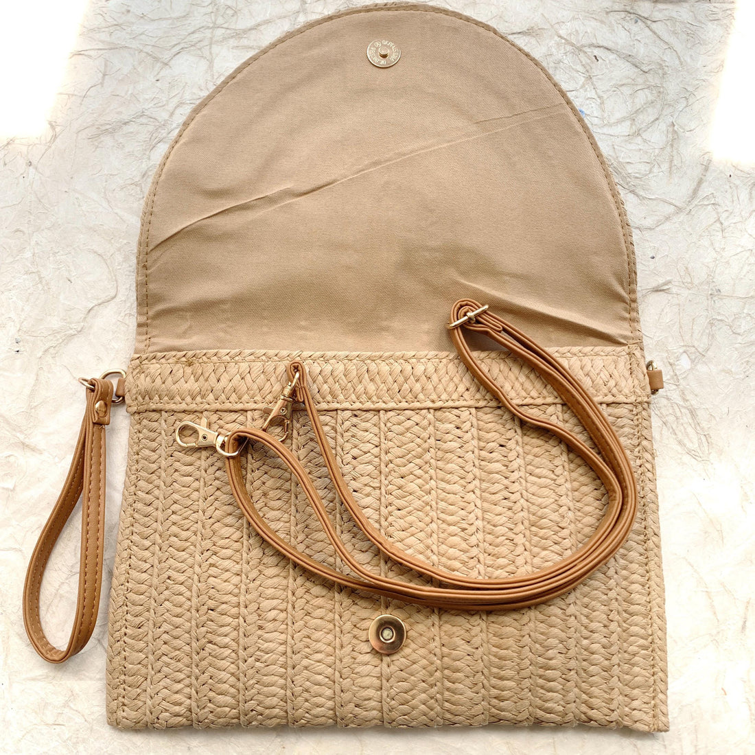 Lenora Dame Seaside Nights Straw Clutch Purse for Women - One-of-a-Kind