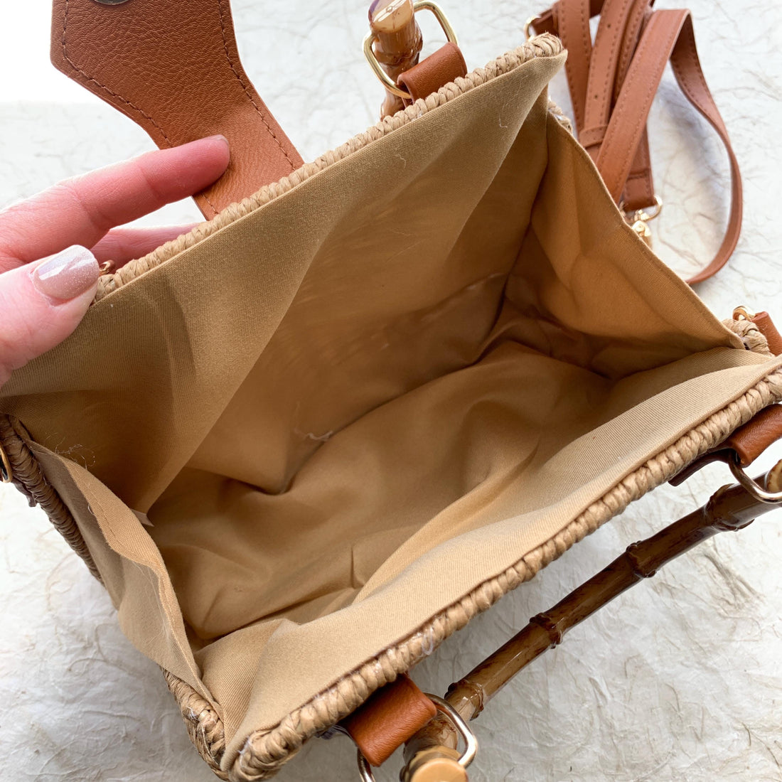Lenora Dame Flamingo Straw Handbag for Summer with Bamboo Handle - One-of-a-Kind
