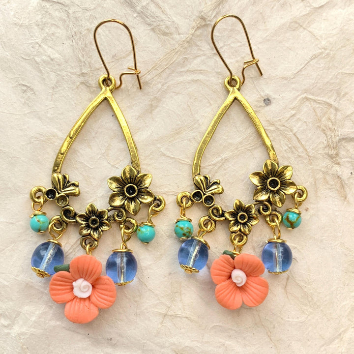 Lenora Dame Coral Chandelier Earrings