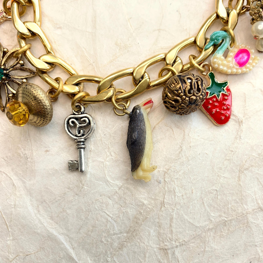 Lenora Dame Penguin Vintage Treasures Charm Bracelet - One-of-a-Kind