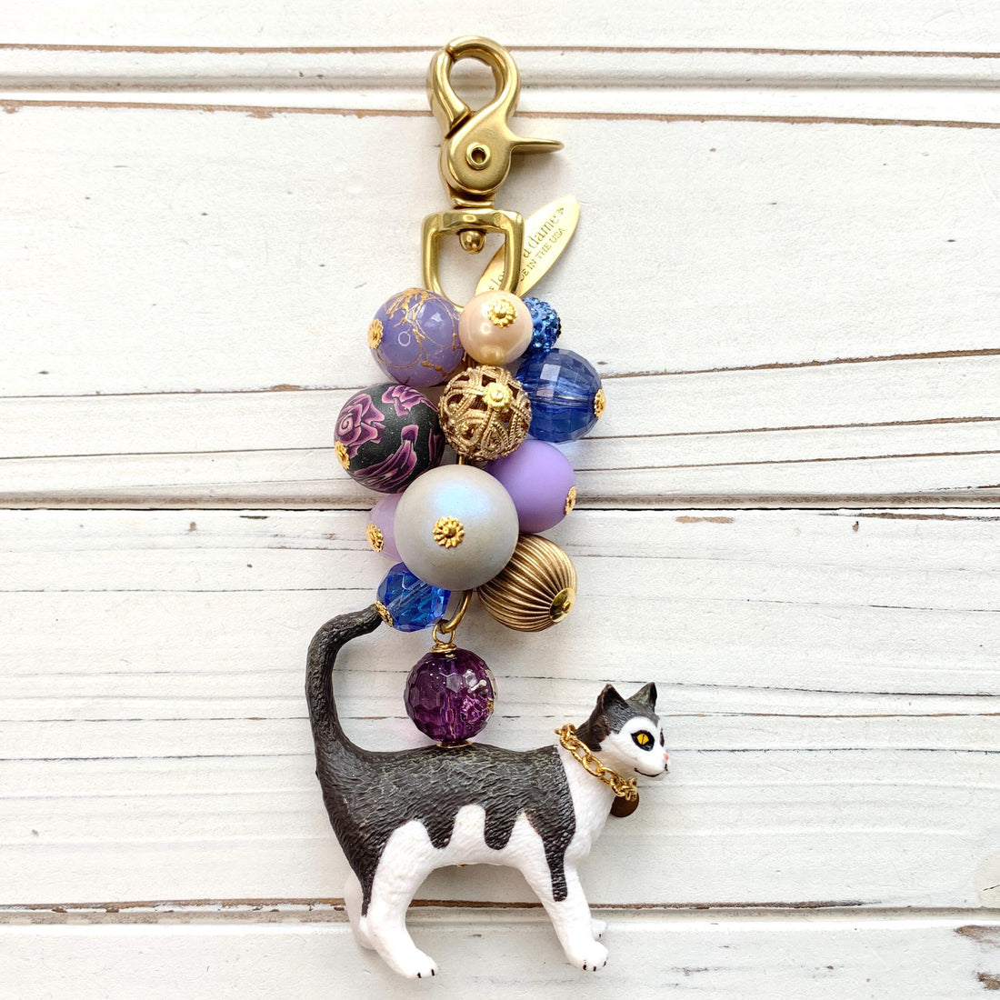 Beaded Cat Bag Charm