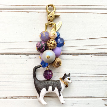 Beaded Cat Bag Charm