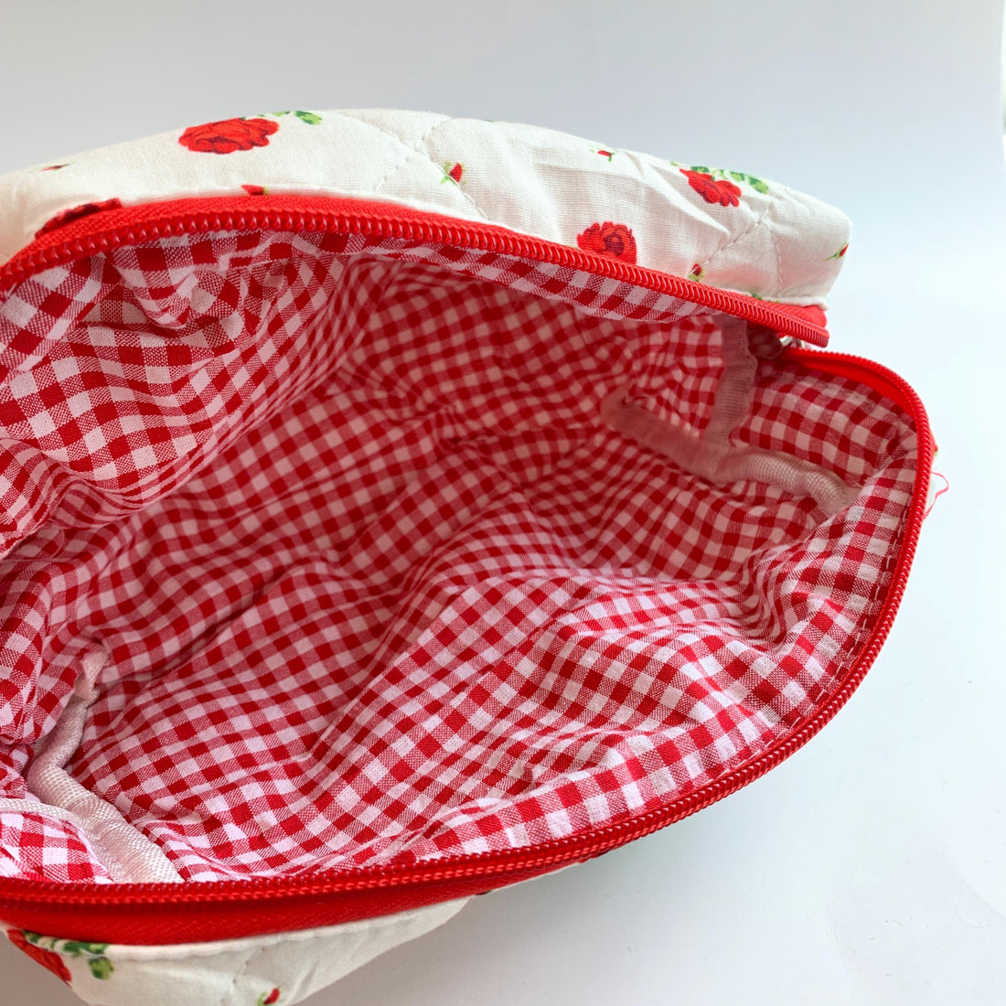 Floral Quilted Makeup Bag, Makeup Pouch, Gifts for Mom - One-of-a-Kind