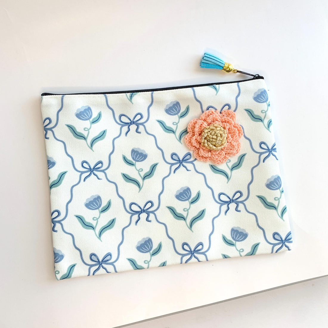 Bows and Floral Makeup Bag